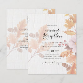 LeahG Terracotta Herfstbladeren Trouw Uitnodiging