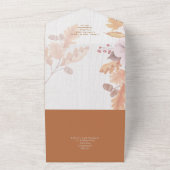 LeahG Terracotta Herfstbladeren Trouw Uitnodiging (Buitenkant)