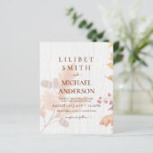 LeahG Terracotta Herfstbladeren Trouw Uitnodiging (Staand voorkant)