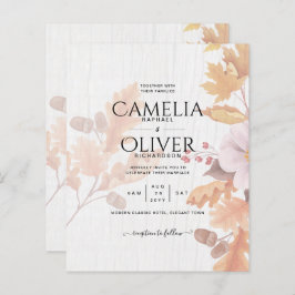 LeahG Terracotta Herfstbladeren Trouwuitnodiging