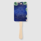 LeahG Tropical Blue Pink Floral Wedding Handwaaier (Voorkant)