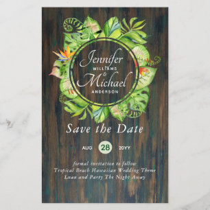 LeahG Tropical Feuilles Beach Wedding Enregistrer