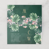 LeahG Tropical Green Pink Botanical Wedding (Buitenkant ongevouwen)
