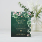 LeahG Tropical Vert Fleurs Roses Feuille Mariage (Debout devant)