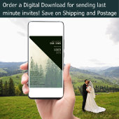 LeahG Winter Bruidsjurk dennenbomen Uitnodiging