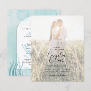 LeahG Zee Glass Ocean Coral Turquoise Blue INVITE