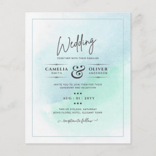 LeahG Zee Glass Turquoise Blauwgroen Blue Wedding Flyer
