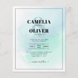 LeahG Zee Glass Turquoise Blauwgroen Blue Wedding Flyer