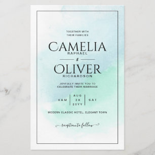 LeahG Zee Glass Turquoise Blauwgroen Blue Wedding Flyer