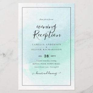 LeahG Zee Glass Turquoise Blauwgroen Blue Wedding  Flyer