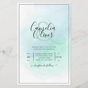 LeahG Zee Glass Turquoise Blauwgroen Blue Wedding Flyer