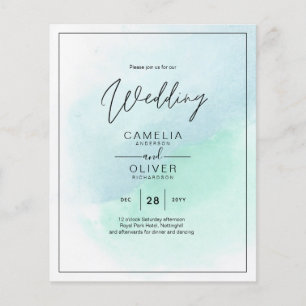 LeahG Zee Glass Turquoise Blauwgroen Blue Wedding Flyer