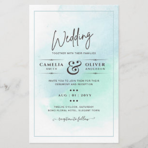 LeahG Zee Glass Turquoise Blauwgroen Blue Wedding Flyer