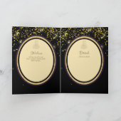 LeahG Zwart Goud Islamitisch Moslim Bruiloft Uitno Kaart (Binnen)