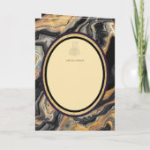 LeahG Zwarte Gouden Islamitische Moslim Trouwkaart Kaart (Achterkant)