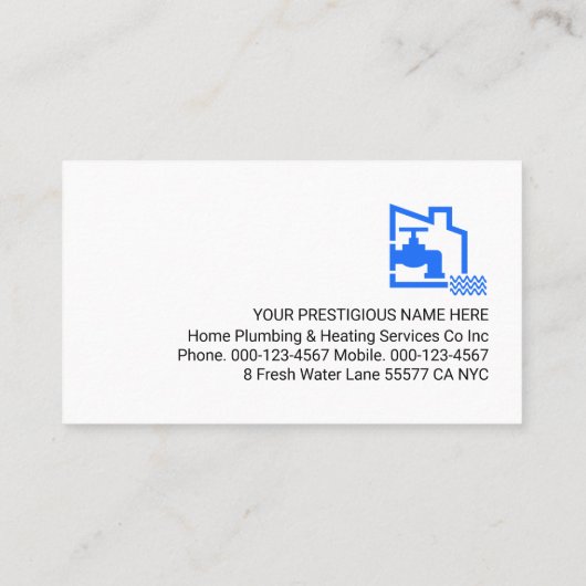 Leaking Building Frame Leaking Faucet Visitekaartje (Achterkant)