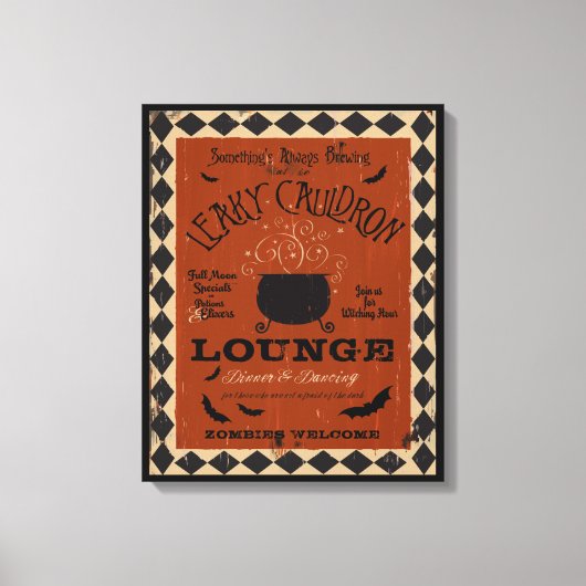 Leaky Cauldron Lounge Mason Halloween Art Canvas Afdruk (Voorkant)