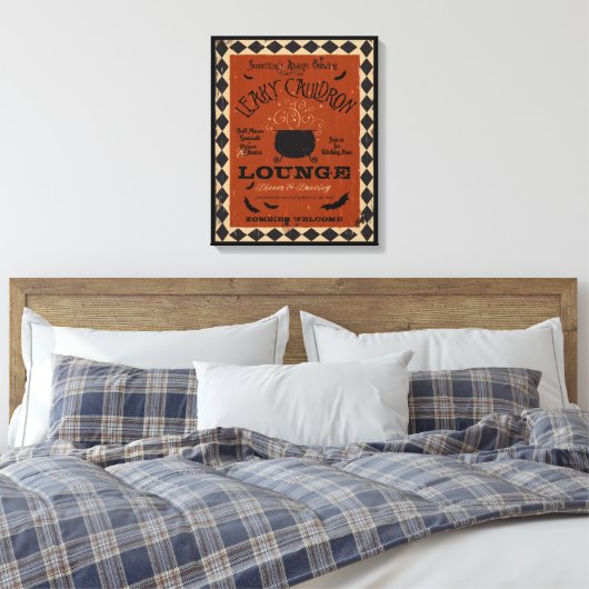 Leaky Cauldron Lounge Mason Halloween Art Canvas Afdruk (Insitu (Slaapkamer))