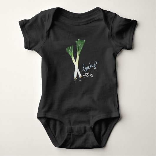 Leaky Leek Funny Pun Baby Shirt (Voorkant)