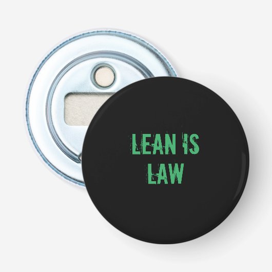 Lean is Law Fitness Personal Trainer Bodybuilding Button Flesopener (Voorkant)