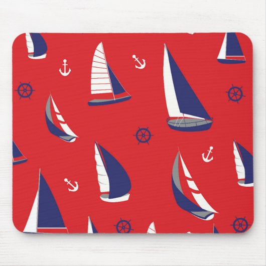 Lean Sailboat Pattern Muismat (Voorkant)