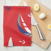 Lean Sailboat Pattern Theedoek (Quarter Fold)