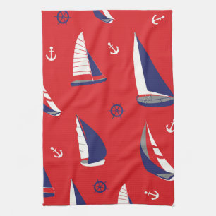 Lean Sailboat Pattern Theedoek