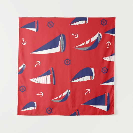 Lean Sailboat Pattern Wandkleed (Voorkant)