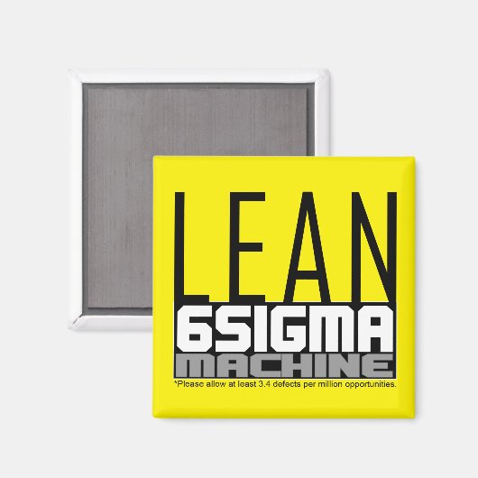 Lean Six Sigma Machine Magnet de ceinture jaune (Recto/Verso)