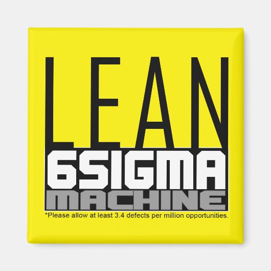 Lean Six Sigma Machine Magnet de ceinture jaune (Devant)