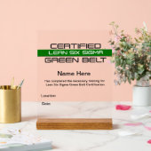 Lean SS Green Belt Award () Acryl Bord (Huwelijk)