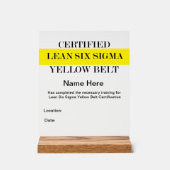 Lean SS Yellow Belt Award (personnalisable) (Recto)