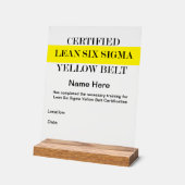 Lean SS Yellow Belt Award (personnalisable) (Angle)