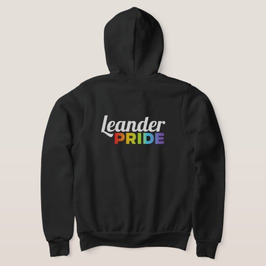 Leander Pride zwarte hoodie met ritssluiting aan d (Laag Achter)