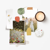 Leander Rustic Wildflower Boho Floral Wedding Kaart