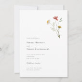 Leander Rustic Wildflower Boho Floral Wedding Kaart (Voorkant)