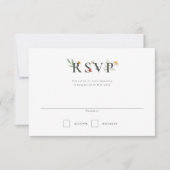 Leander Wildflower bruiloft RSVP Kaartje (Voorkant)