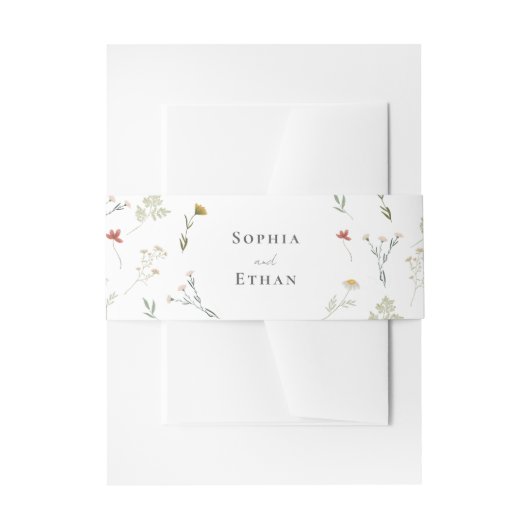 Leander Wildflower bruiloft Uitnodigingen Wikkel (Voorkant Voorbeeld)