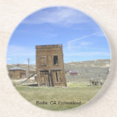 Leaning Building in Ghost Town Bodie, CA Zandsteen Onderzetter (Voorkant)