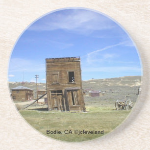 Leaning Building in Ghost Town Bodie, CA Zandsteen Onderzetter