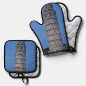 Leaning Tower at Dusk Ovenwant & Pannenlap Set (Voorkant / Achterkant)