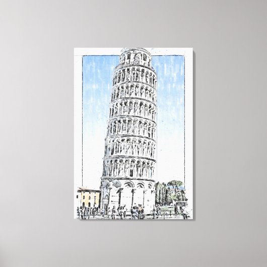 Leaning Tower of Pisa Canvas Afdruk (Voorkant)