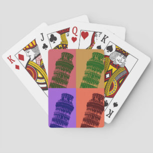 Leaning Tower of Pisa Pop Art Pokerkaarten