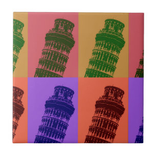 Leaning Tower of Pisa Pop Art Tegeltje
