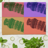 Leaning Tower of Pisa Pop Art Theedoek (Gevouwen)