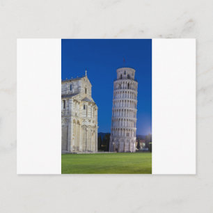 Leaning Tower of Pisa 's nachts Briefkaart