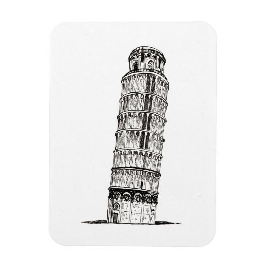 Leaning Tower van het beroemde Landmark van Pisa Magneet (Verticaal)