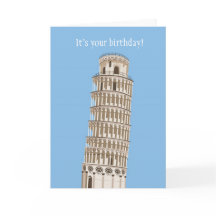 Leaning Tower Verjaardag Kaart