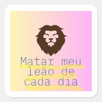 Leão de cada dia adesivo quadrado vierkante sticker