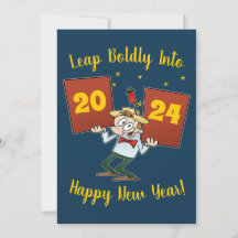 Leap Bolly Into 2024 Nieuwjaarsviering Cartoon